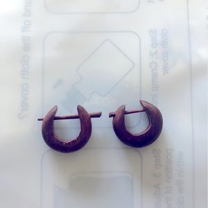 Wooden earrings hoops ethnic style